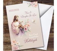 Custom Personalized Easter Card Son & Daughter-In-Law Jesus, Personalized Easter Card For Daughter-in-law, Son, Couples, Religious