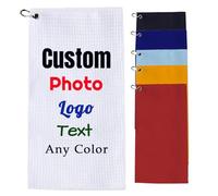 Custom Personalized Golf Towel 16"x40" Bulk 1-100Pcs, Customizable Logo Picture Photo Design Name Text Golf Towels for Golf Bags for Men and Women with Clip,Funny Golfing Gift for Golfers Golf Fans