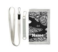 Custom Personalized Kids Wallets for Boys Girls,Moth Skull Moon Esoteric Kids Trifold Wallet for Boys, Day Of The Dead Novelty Wallet for Childrens Toddler, Coin Case Card Pocket Money Organizer for T