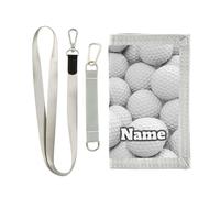 Custom Personalized Kids Wallets for Boys Girls,Sport Golf Ball Pattern Kids Trifold Wallet for Boys, White Golf Novelty Wallet for Childrens Toddler, Coin Case Card Pocket Money Organizer for Teens W