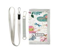 Custom Personalized Kids Wallets for Boys Girls,Spring Summer Hearts Flower Blossoms Kids Trifold Wallet for Boys, Valentine's Day Novelty Wallet for Childrens Toddler, Coin Case Card Pocket Money Org