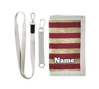 Custom Personalized Kids Wallets for Boys Girls,Vintage America Flag Kids Trifold Wallet for Boys, USA Flag Novelty Wallet for Childrens Toddler, Coin Case Card Pocket Money Organizer for Teens Wome