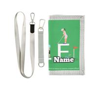Custom Personalized Kids Wallets for Boys Girls,Young People Playing Golf Kids Trifold Wallet for Boys, Sport Golf Novelty Wallet for Childrens Toddler, Coin Case Card Pocket Money Organizer for Teens
