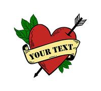 Custom Personalized Name Heart and arrow Temporary Tattoo Waterproof love Valentine's day Lover gift