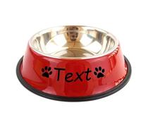 Custom Personalized Stainless Steel Dog or Cat Bowl for Water and Food, Custom Names for Large Small Dogs Food and Water (Red)