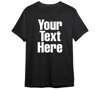 Custom Personalized T-Shirt Black/White | Premium Velvet Touch Flock Text | 20 Letters Per Line Over 4 Lines (A4) MAX | PRO Editor
