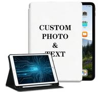 Custom Personalized Tablet Case with Pencil Holder, Custom Image Photo Tablet Case For All Tablet Models 10,9,8,7,6 Air 11 Pro 12.9 13 inch Mini, Includes Tempered Glass Screen Protector