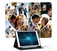 Custom Personalized Tablet Case with Pencil Holder, Custom Image Photo Tablet Case For All Tablet Models 10,9,8,7,6 Air 11 Pro 12.9 13 inch Mini, Includes Tempered Glass Screen Protector