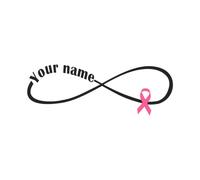 Custom/Personalized Temporary Tattoo lasts a week Wrist Ankle Forever/Eternal Love/butterfly/crown pink ribbon (PINK RIBBON)