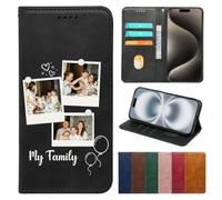 Custom Personalized Wallet Case for Google Pixel 10 9 Pro XL 9a 8 8A 7A 7 6 6A 5A 5G 5 4A 4, Customized Photo Collage Multi-Picture PU Leather Folio Flip Cover with Kickstand Card Slots, Gift Idea