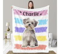 Custom Pet Blanket, Personalized Pet Photo Blanket, Custom Dog Gift with Photo and Name, Dog Portrait Gifts- Memorial Gifts for Cute Lover, Forever & Always Special Day gifts for your loved ones