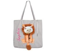 Custom Pet Canvas Shoulder Bag,Personalized Embroidered Name & Letter Dog Bags | Adorable Lightweight Cat Carrier for Small Pets, Puppy Outings, Travel & Daily Adventures, Crossbody or Handheld