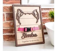 Custom Pet Collar Memorial Frame,Dog Sympathy Gift,Pet Loss Memorial Sign,Dog Collar Keepsake,3D Name,Memorial DogCat Collar Sign Display,Pet Gift (6"x8" x20cm)