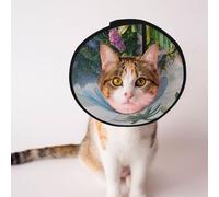 Custom Pet cones - Unique Design Cat & Dog Cone, Collar for Post-Surgery Recovery, Adjustable Neck 3D rendering of tropical landscapes M