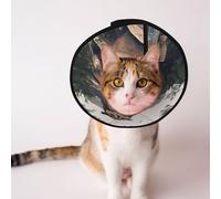Custom Pet cones - Unique Design Cat & Dog Cone, Collar for Post-Surgery Recovery, Adjustable Neck A huge owl M