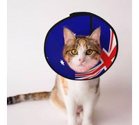 Custom Pet cones - Unique Design Cat & Dog Cone, Collar for Post-Surgery Recovery, Adjustable Neck Australian flag L