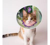 Custom Pet Cones - Unique Design Cat & Dog Cone, Collar for Post-Surgery Recovery, Adjustable Neck Comic Like Lotus Flower Small