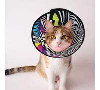 Custom Pet cones - Unique Design Cat & Dog Cone, Collar for Post-Surgery Recovery, Adjustable Neck Complex psychedelic patterns1 S