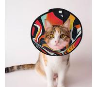 Custom Pet cones - Unique Design Cat & Dog Cone, Collar for Post-Surgery Recovery, Adjustable Neck Complex psychedelic patterns M