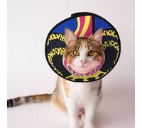 Custom Pet cones - Unique Design Cat & Dog Cone, Collar for Post-Surgery Recovery, Adjustable Neck crown L