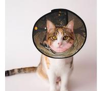 Custom Pet cones - Unique Design Cat & Dog Cone, Collar for Post-Surgery Recovery, Adjustable Neck Cute Owl M