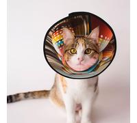 Custom Pet cones - Unique Design Cat & Dog Cone, Collar for Post-Surgery Recovery, Adjustable Neck Easter egg L