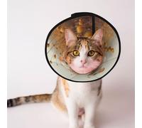 Custom Pet cones - Unique Design Cat & Dog Cone, Collar for Post-Surgery Recovery, Adjustable Neck Elegant Mouse Couple L