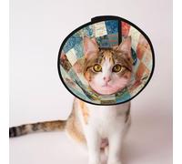 Custom Pet cones - Unique Design Cat & Dog Cone, Collar for Post-Surgery Recovery, Adjustable Neck Exciting bird's-eye panoramic view L