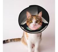 Custom Pet cones - Unique Design Cat & Dog Cone, Collar for Post-Surgery Recovery, Adjustable Neck flutter S