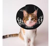 Custom Pet cones - Unique Design Cat & Dog Cone, Collar for Post-Surgery Recovery, Adjustable Neck Illusion and psychedelic art M