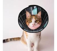 Custom Pet cones - Unique Design Cat & Dog Cone, Collar for Post-Surgery Recovery, Adjustable Neck Infinite Mirror S