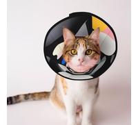 Custom Pet cones - Unique Design Cat & Dog Cone, Collar for Post-Surgery Recovery, Adjustable Neck Kaleidoscope Corridor L