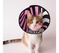 Custom Pet cones - Unique Design Cat & Dog Cone, Collar for Post-Surgery Recovery, Adjustable Neck Kawaii Cat Op Art S