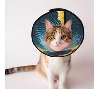 Custom Pet cones - Unique Design Cat & Dog Cone, Collar for Post-Surgery Recovery, Adjustable Neck Light bulb psychedelic M