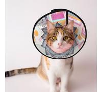 Custom Pet cones - Unique Design Cat & Dog Cone, Collar for Post-Surgery Recovery, Adjustable Neck Lotus Mandala L
