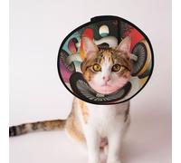 Custom Pet cones - Unique Design Cat & Dog Cone, Collar for Post-Surgery Recovery, Adjustable Neck magic mushroom S