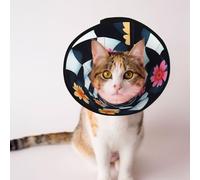 Custom Pet cones - Unique Design Cat & Dog Cone, Collar for Post-Surgery Recovery, Adjustable Neck Mandala Tunnel S