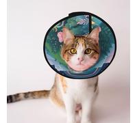 Custom Pet cones - Unique Design Cat & Dog Cone, Collar for Post-Surgery Recovery, Adjustable Neck MidnightUnicorn M