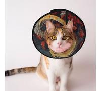 Custom Pet cones - Unique Design Cat & Dog Cone, Collar for Post-Surgery Recovery, Adjustable Neck Mystical Dragon Quilt M
