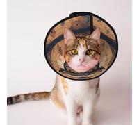 Custom Pet cones - Unique Design Cat & Dog Cone, Collar for Post-Surgery Recovery, Adjustable Neck MysticMapOwl M