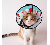 Custom Pet cones - Unique Design Cat & Dog Cone, Collar for Post-Surgery Recovery, Adjustable Neck nightingale M