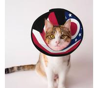 Custom Pet cones - Unique Design Cat & Dog Cone, Collar for Post-Surgery Recovery, Adjustable Neck Ohio State Flag M