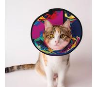 Custom Pet cones - Unique Design Cat & Dog Cone, Collar for Post-Surgery Recovery, Adjustable Neck Pop Art Pugs S