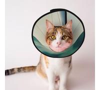 Custom Pet cones - Unique Design Cat & Dog Cone, Collar for Post-Surgery Recovery, Adjustable Neck Portrait of a Wolf M