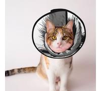 Custom Pet cones - Unique Design Cat & Dog Cone, Collar for Post-Surgery Recovery, Adjustable Neck Raccoon Portrait L
