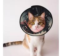 Custom Pet cones - Unique Design Cat & Dog Cone, Collar for Post-Surgery Recovery, Adjustable Neck Raindrops On Rose M