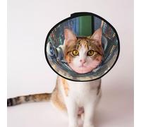 Custom Pet cones - Unique Design Cat & Dog Cone, Collar for Post-Surgery Recovery, Adjustable Neck Ram Sheep Robot S