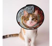 Custom Pet cones - Unique Design Cat & Dog Cone, Collar for Post-Surgery Recovery, Adjustable Neck Red Phoenix M