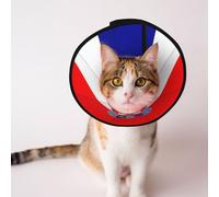 Custom Pet cones - Unique Design Cat & Dog Cone, Collar for Post-Surgery Recovery, Adjustable Neck Republic of Croatia flag L