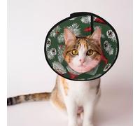 Custom Pet cones - Unique Design Cat & Dog Cone, Collar for Post-Surgery Recovery, Adjustable Neck Santa Holiday Art M